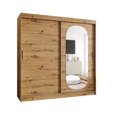 Arte Oak Artisan Royal Sliding Door Wardrobe 2000mm X 2000mm X 620mmA Refined Natural Storage Oasis from B&Q