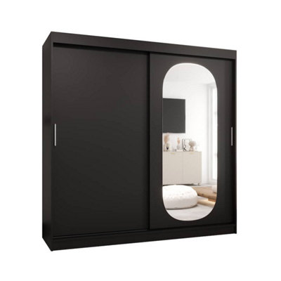 Arte Black Royal Sliding Door Wardrobe 2000mm X 2000mm X 620mmA Bold Statement In Storage from B&Q