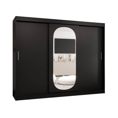 Arte Black Gloss Wardrobe W250Cm H200CmBoldSophisticated Storage from B&Q