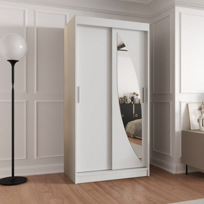 Arte White Sliding Wardrobe W100Cm X H200Cm X D62CmLight-Enhancing Storage Hub from B&Q