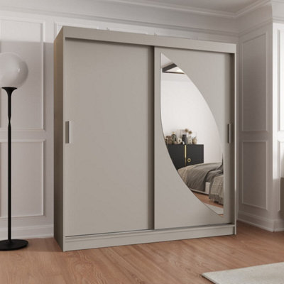 Arte Cashmere Sliding Wardrobe 180CmSerene MirroredSpacious Storage Solution from B&Q