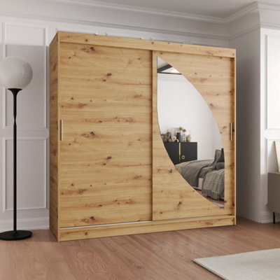 Arte Oak Artisan Wardrobe W200Cm X H200Cm X D62CmNatural WarmthModern Practicality from B&Q