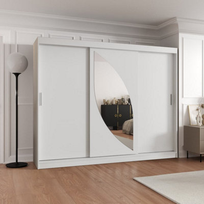 Arte White Sliding Wardrobe W250Cm X H200Cm X D62CmLight-Enhancing Organisation Hub from B&Q