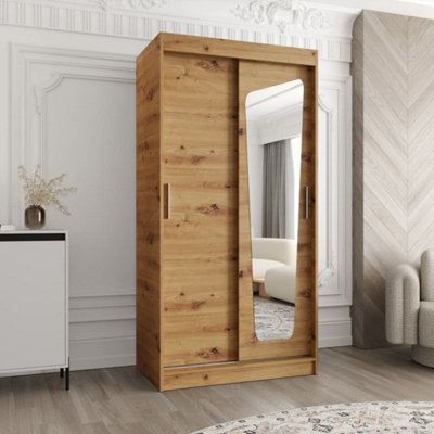 Arte Oak Artisan Wardrobe W100Cm X H200Cm X D62CmDurable Storage For Busy Homes from B&Q