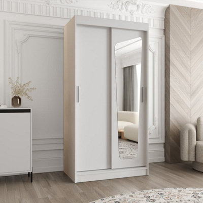 Arte White Sliding Wardrobe W100Cm X H200Cm X D62CmStylish Storage For Studio Living from B&Q