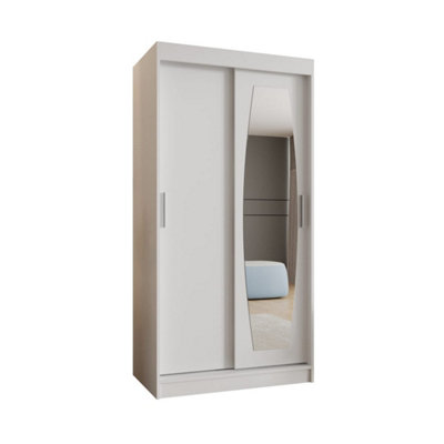 Arte Rossa Sliding Door Wardrobe 100Cm WhiteSleek Storage For Compact Bedrooms