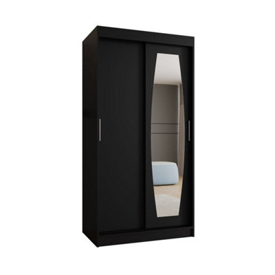 Arte Rossa Sliding Door Wardrobe 100Cm BlackStylish Storage For Modern Homes