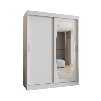 Arte Rossa Sliding Door Wardrobe 150Cm WhiteSleek Storage For Compact Bedrooms