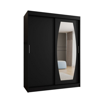 Arte Rossa Sliding Door Wardrobe 150Cm BlackStylish Storage For Modern Homes