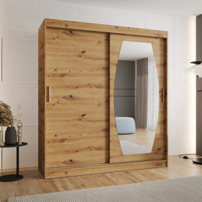 Arte Rossa Sliding Door Wardrobe 180Cm Oak ArtisanPractical Storage For Busy Homes from B&Q