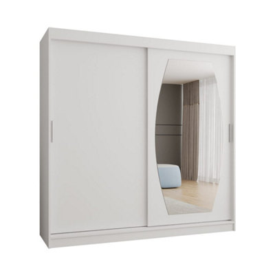 Arte Rossa Sliding Door Wardrobe 200Cm WhiteStreamlined Storage For Modern Living