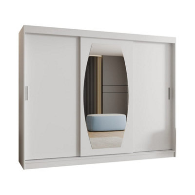 Arte Rossa Sliding Door Wardrobe 250Cm WhiteStreamlined Storage For Modern Spaces