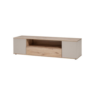 Arte Catalina Tv Cabinet W160Cm X H42Cm X D45Cm Oak Vicking & CashmereStreamlined Entertainment Unit from B&Q