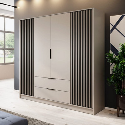 Arte Nelly Hinged Door Wardrobe 206Cm Cashmere & BlackRobust Storage For Modern Homes from B&Q