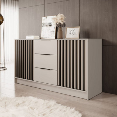 Arte Nelly Sideboard Cabinet 155Cm Cashmere & BlackStylish Storage For Contemporary Living from B&Q