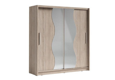 Arte Oak Sonoma Sliding Wardrobe H215CmWarm Woodgrain Storage Solution from B&Q