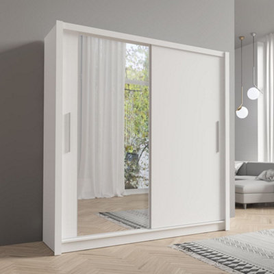 Arte White Sliding Wardrobe W155Cm X H215Cm X D62CmBrightFamily-Friendly Storage from B&Q
