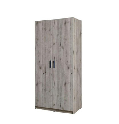 Arte Snow 02 Hinged Wardrobe W92Cm X H198Cm X D54CmOak Wellington & Graphite Finish from B&Q