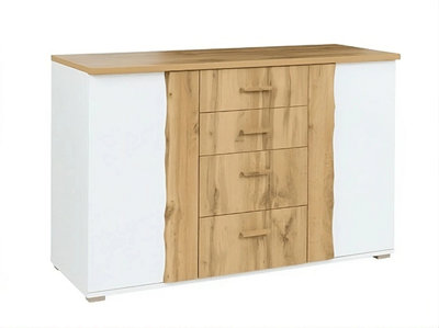 Arte Modern White Gloss & Oak Wotan Sideboard Cabinet 130CmVersatile Storage And Display For Contemporary Homes from B&Q
