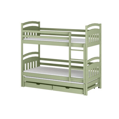 Arte Olive Alan Bunk Bed With Trundle & Storage W198CmModern Triple Sleeper With Foam Mattresses from B&Q