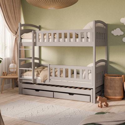 Arte Space-Saving Cashmere Blanka Bunk Bed With Trundle And Storage W198CmTriple Sleeper With Mattresses For Modern Family Bedrooms from B&Q