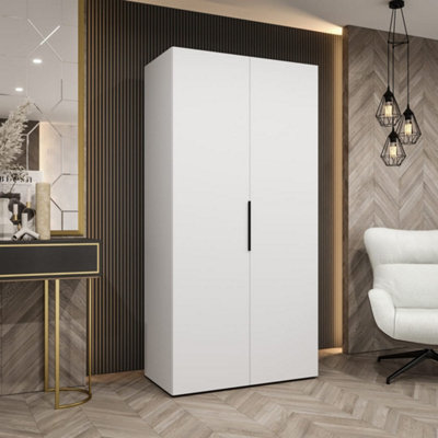 Arte White Marbella I Hinged Door Wardrobe 100CmFresh Modern Wardrobe With Sleek Storage from B&Q