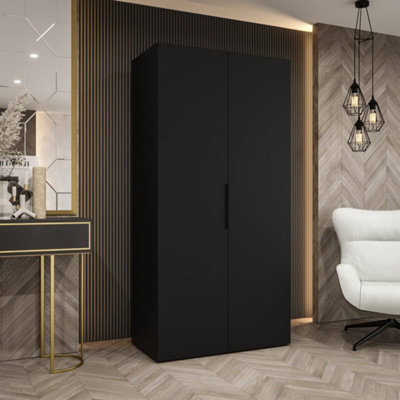 Arte Black Marbella I Hinged Door Wardrobe 100CmSophisticated Storage With Contemporary Flair from B&Q