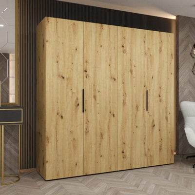 Arte Oak Artisan Marbella I Hinged Door Wardrobe 200CmClassic Woodgrain Storage For Spacious Bedrooms from B&Q