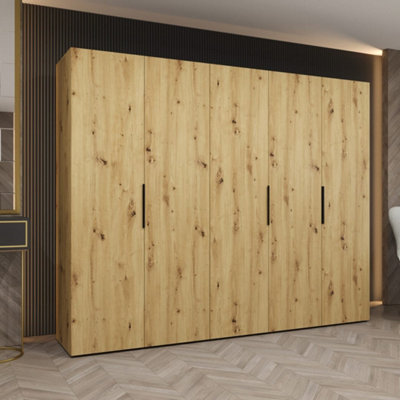 Arte Oak Artisan Marbella I Hinged Door Wardrobe 250CmGrand Storage With Classic Woodgrain Appeal from B&Q