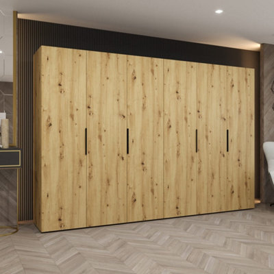 Arte Oak Artisan Marbella I Hinged Door Wardrobe 300CmExpansive Woodgrain Storage With Timeless Appeal from B&Q
