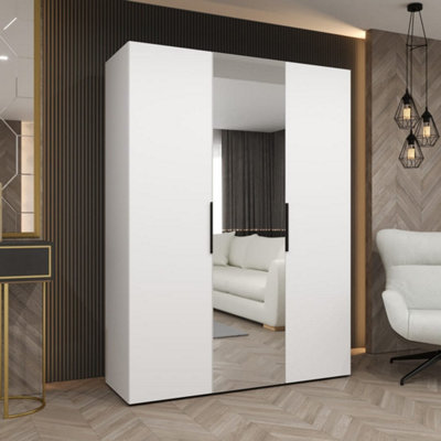 Arte White Marbella Ii Hinged Door Wardrobe 150CmBrightSpace-Enhancing Storage With Mirrored Door from B&Q