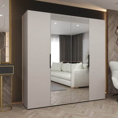 Arte Cashmere Marbella Ii Hinged Door Wardrobe 200CmSubtle Sophistication With Mirrored Accents from B&Q