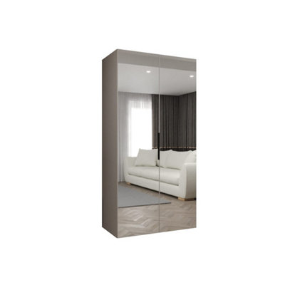 Arte Cashmere Marbella Iii Hinged Door Wardrobe 100CmElegant Mirrored Storage With Subtle Flair from B&Q