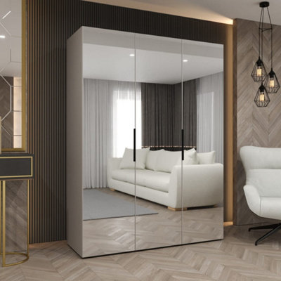 Arte Cashmere Marbella Iii Hinged Door Wardrobe 150CmElegant Mirrored Storage With Modern Touch from B&Q