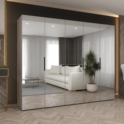 Arte Cashmere Marbella Iii Hinged Door Wardrobe 250CmSubtle Mirrored Sophistication With Modern Flair from B&Q
