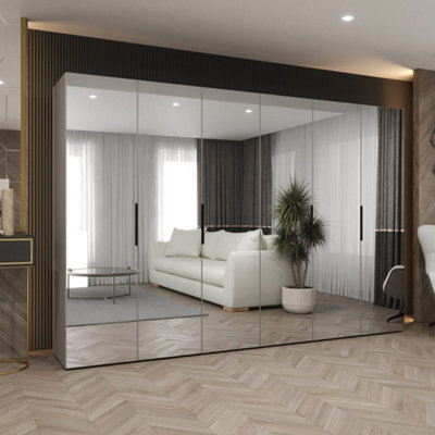 Arte Cashmere Marbella Iii Hinged Door Wardrobe 300CmElegant Mirrored Storage With Subtle Modern Flair from B&Q