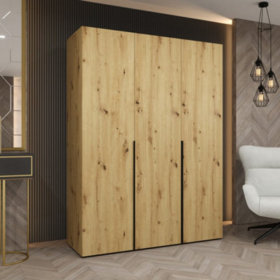 Arte Classic Oak Artisan Hinged Door Wardrobe 202Cm HighTimeless Storage For Modern Homes from B&Q