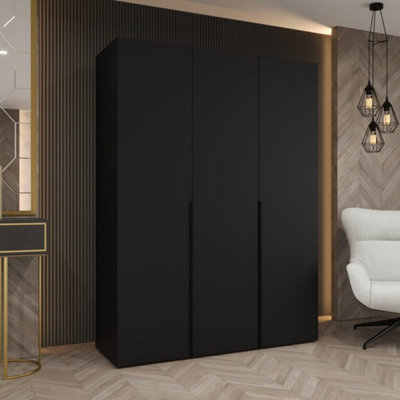 Arte Bold Black Hinged Door Wardrobe 202Cm HighStatement Storage For Stylish Homes from B&Q