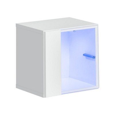 Arte Switch Ww5 Display Cabinet 30Cm In White GlossCompact Led-Lit Showcase For Modern Interiors from B&Q