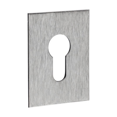B&Q -  Self-Adhesive Euro EscutcheonSatin Stainless Steel 65 X 47