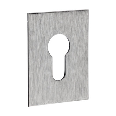 B&Q -  Self-Adhesive Euro EscutcheonSatin Stainless Steel 65 X 47
