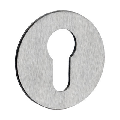 B&Q -  Self-Adhesive Euro EscutcheonSatin Stainless Steel 52mm