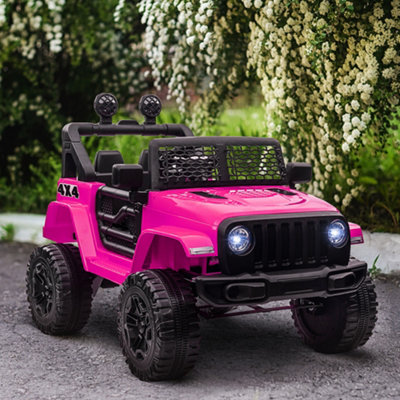 B&Q -  12V Kids Electric Ride On Car Truck Off-Road Toy W/ Remote Control Pink
