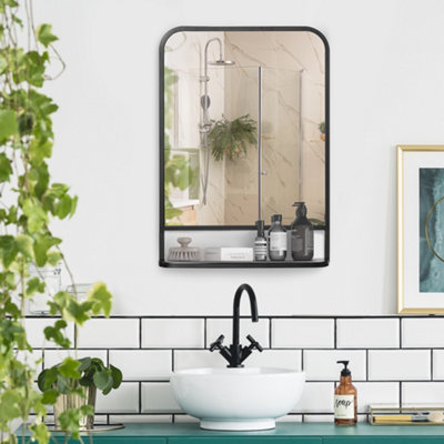 Homcom Rectangle Wall Mirror With Shelf 70 X 50 CmFor Living RoomBedroom from B&Q