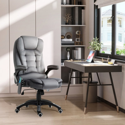 Vinsetto Office Chair With Heating Massage Points Relaxing RecliningGrey from B&Q
