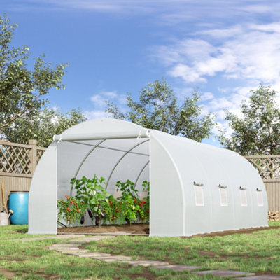 B&Q -  6 X 3 X 2 M Polytunnel Greenhouse W/ Zippered Door And 8 Windows