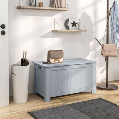 Large Toy Storage Box Chest Cabinet Organizer with Lid Safety Hinges Grey - Image 6