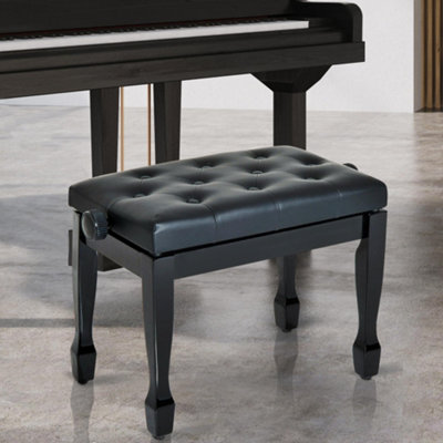 Homcom Faux Leather Piano Stool Height Adjustable Seat Keyboard Bench Black from B&Q