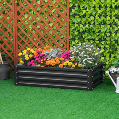 B&Q -  Raised Garden Bed Elevated Planter Box For Flowers Grey