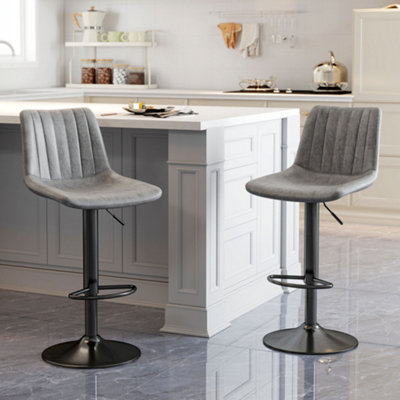 Homcom Set Of 2 Bar Stools Grey 835-228V71gy 43 X 46.5 X 110 Cm - Image 10